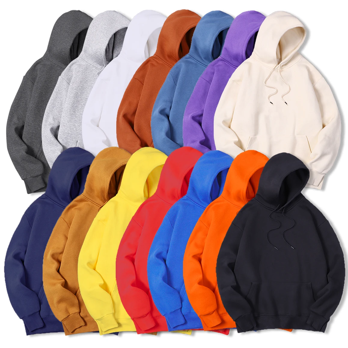 Streetwear Clothing Brands - Sudadera con Capucha de Color Sólido