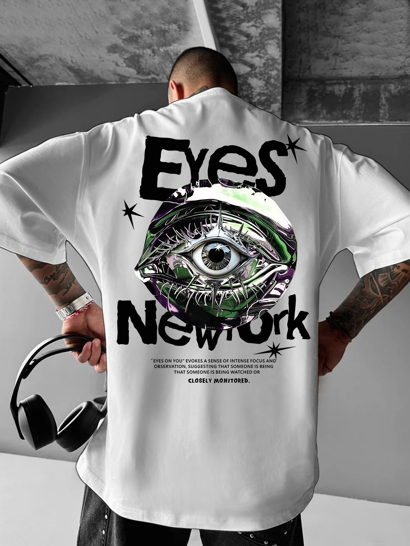 Streetwear Brand New York - Camiseta Oversize de Algodón para Hombre,